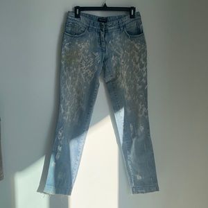 Dolce & Gabbana Distressed Low Rise Straight Jeans Size 40 Denim